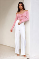 Influence Us Long Sleeve Crop Top Blush