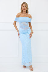 Dewy Delight Lace Maxi Dress Blue