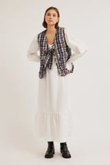 arte tie gilet - navy check