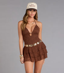 Laced Up Romance Halter Romper