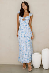 Rosé Midi Dress Blue