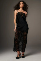 Constantina Satin & Lace Top