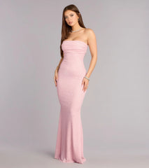 Audrina Glitter Strapless Mermaid Formal Dress