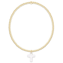 Classic Gold 2mm Bracelet - Blessed Crystal Charm