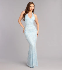 Faith Sequin Pearl Bead Formal Dress