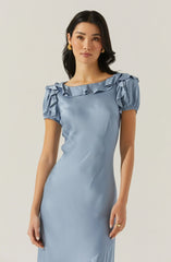 Auden Satin Ruffle Midi Dress