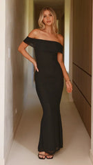 Darcey Off Shoulder Maxi Dress - Black