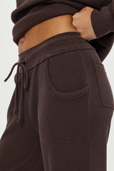 Emma Thermal Low Rise Pants - Walnut