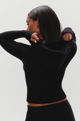 Hazel Knit Hoodie - Black