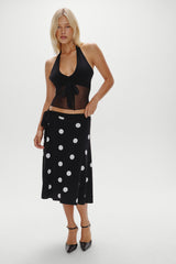 May Mesh Knit Halter Top - Black