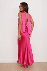 Slip On Class Satin Maxi Dress Pink