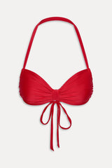 Reece Satin Halter Bikini Top - Lovebird