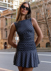 Kelda Mini Dress Black Polkadot