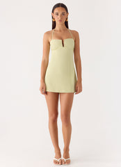 Leah Halter Mini Dress Sage