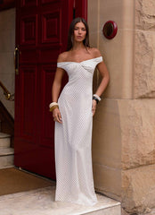 Melany Maxi Dress White Polkadot