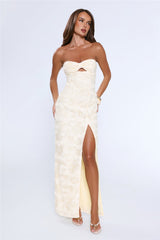 Roselight Aura Strapless Maxi Dress Yellow