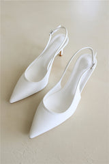 The Harlow Pointed Toe Heels White PU