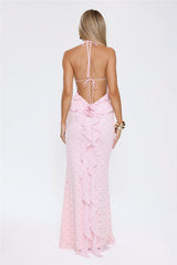 Aurora Serenade Halter Maxi Dress Pink