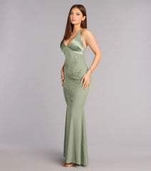 Adrian Beaded Floral Mermaid Dress