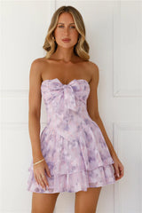 Lavender Haze Strapless Mini Dress Lilac
