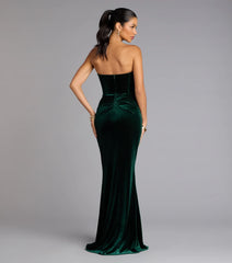 Julia Velvet Corset High Slit Mermaid Dress