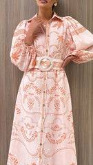Xander Long Sleeve Maxi Dress - Natural