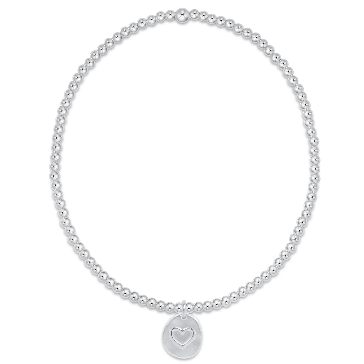 Classic Sterling 2mm Bracelet - Inspire Love Small Sterling Disc