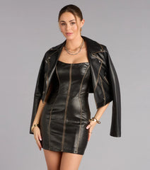 Arlowe Faux Leather Bodycon Dress