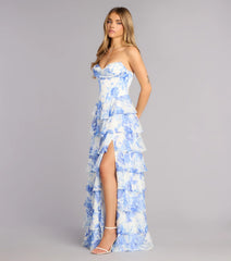 Althea Floral Chiffon Formal Dress