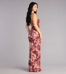 Rosé Nights Floral Halter Maxi Dress