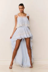 Lova Silk Chiffon Lace Top