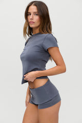 x JENNIE Eva Cotton Mini Shorts - Comet