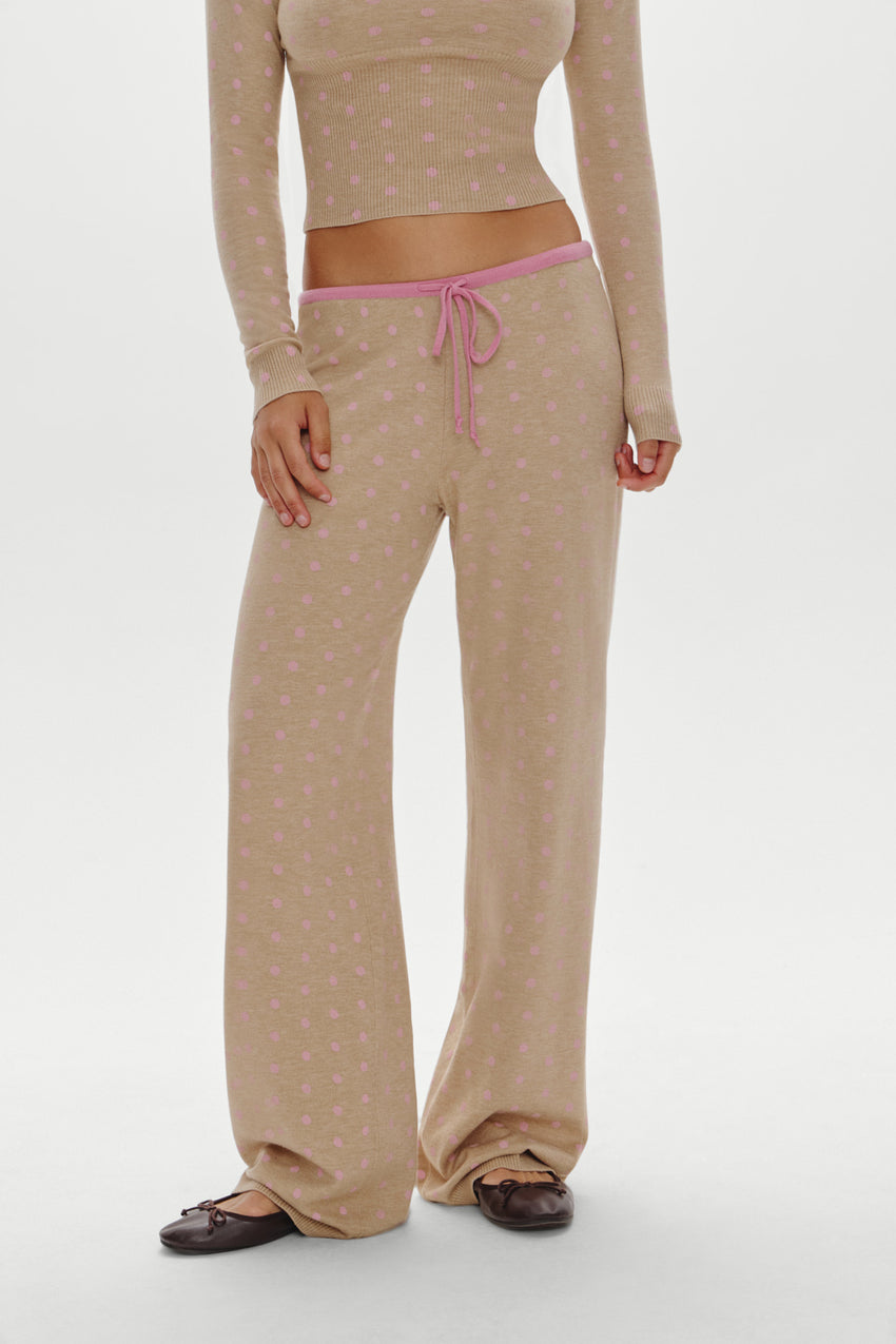 Mellow Knit Pants - Pink Ornaments