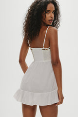 Paris Cotton Babydoll Dress - Daisy White