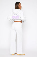 With Love For You Wide Leg Sweatpants Grey Marle