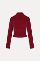 Laurel Knit Turtleneck Sweater - Rosewood