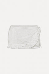 x BELLA HADID Little Miss Mini Shorts - Salt Air Eyelet