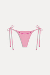 Mackenzie Cheeky Beaded Bikini Bottom - Pastel Pink