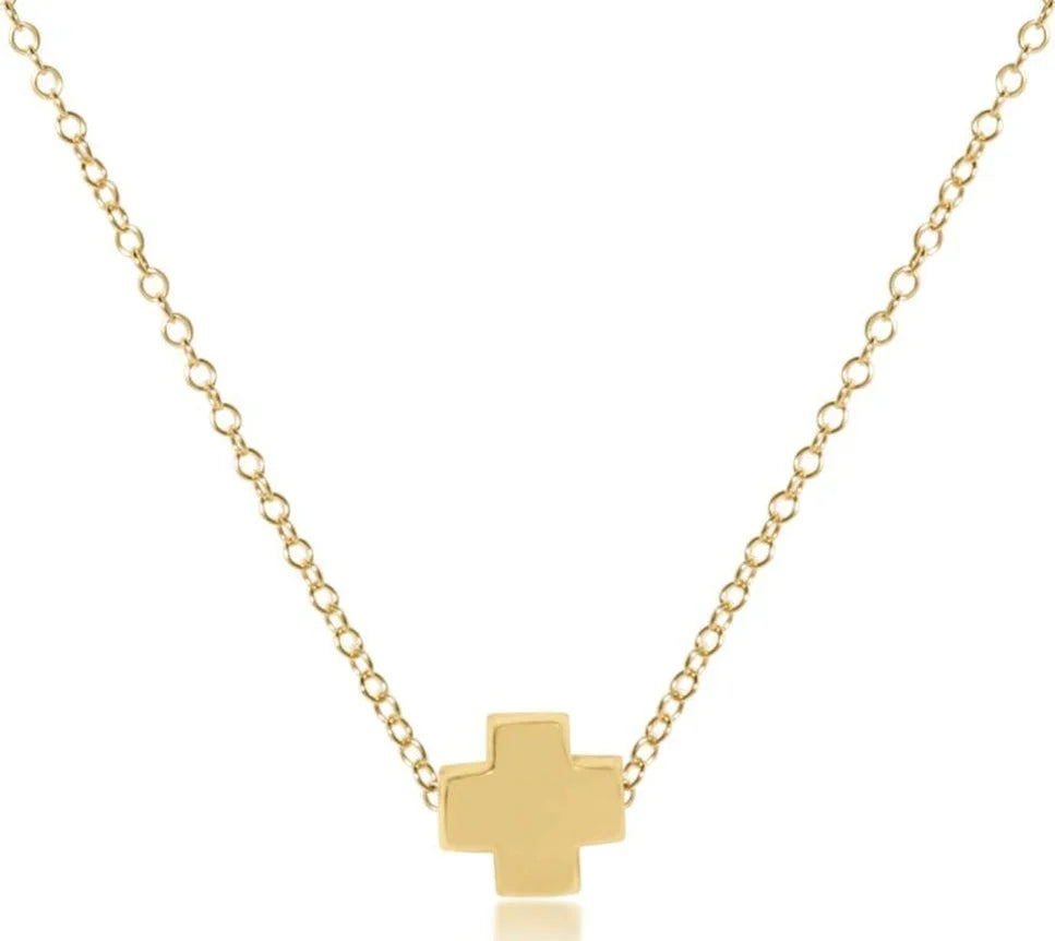 16" Necklace Gold - Signature Cross Gold