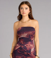Twist And Tease Mesh Mini Dress