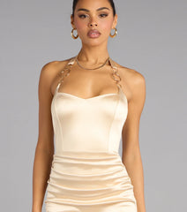 Ring the Night Satin Mini Dress