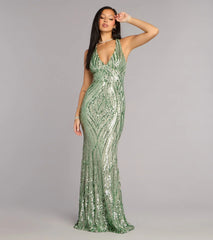 Kate Sequin Chiffon Tie Mermaid Formal Dress