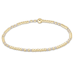 Hope Joy Pattern 2mm Bead Bracelet - White