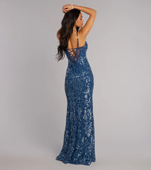 Shirley Sequin Corset Lace-Up Formal Dress
