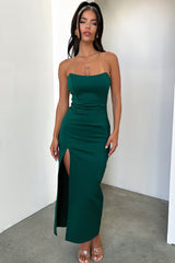 Lane Strapless Maxi Dress Green