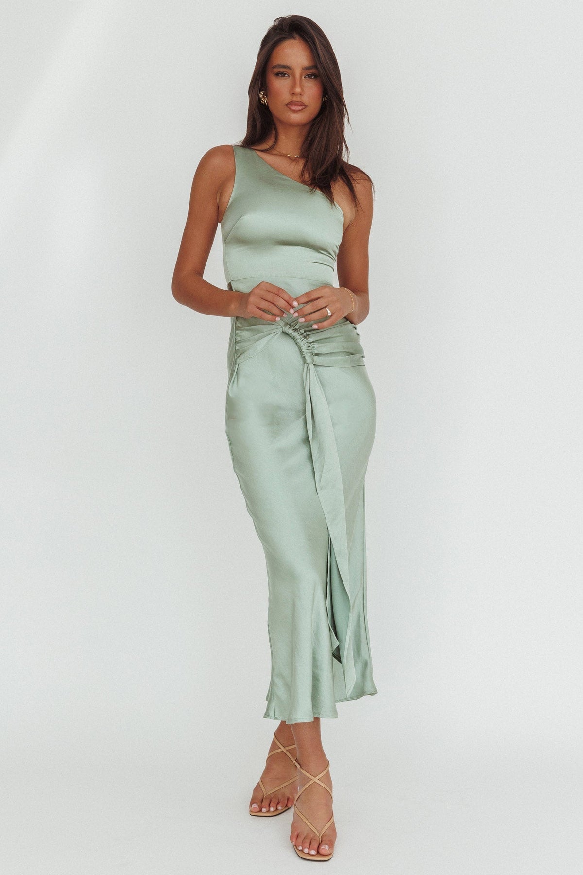 Luli Sash Midi Dress Sage