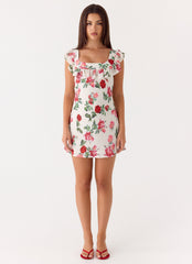Malina Mini Dress Ivory Bloom