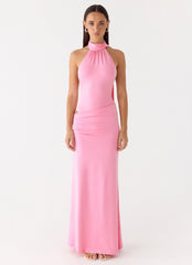 On My Way Bodysuit Maxi Dress Pink