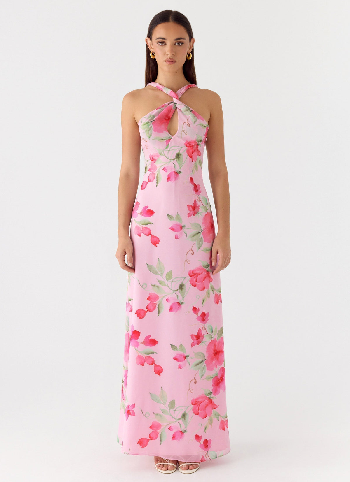 Serafim Chiffon Maxi Dress Petal Soleil